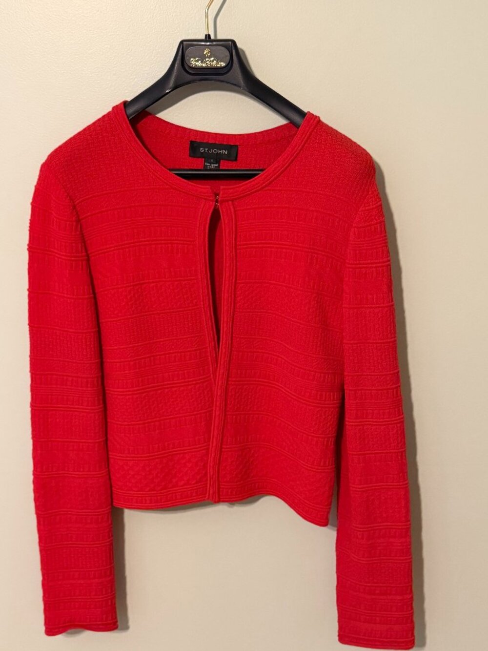 Textured St. John cardigan sweater